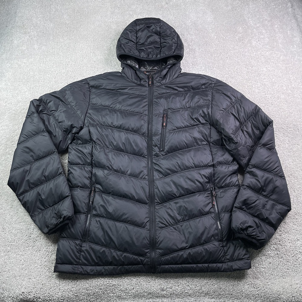 Hawke & Co Jacket Mens Medium Black Puffer Down Hooded Performance Winter Coat